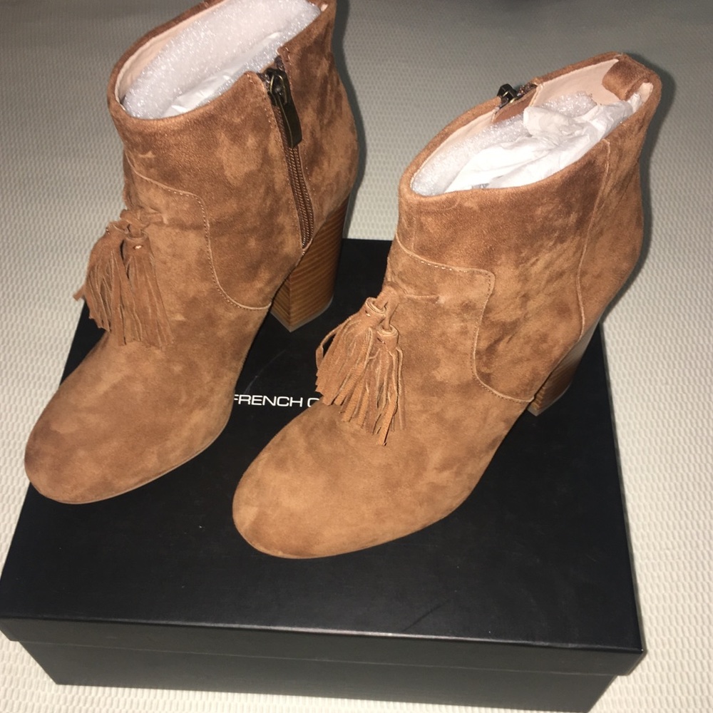 NEW French Connection Tan Suede Booties